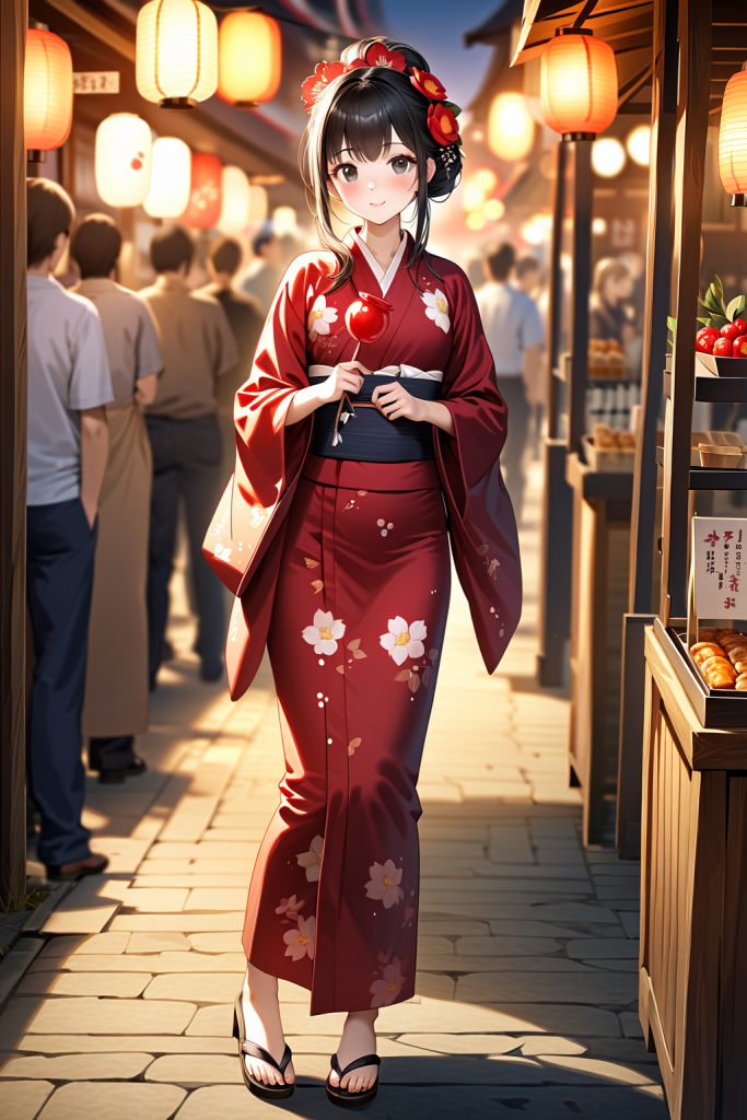 AIイラストで作成した浴衣のプロンプト紹介画像